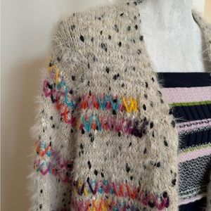 Staccato Multicolor Fuzzy Cardigan